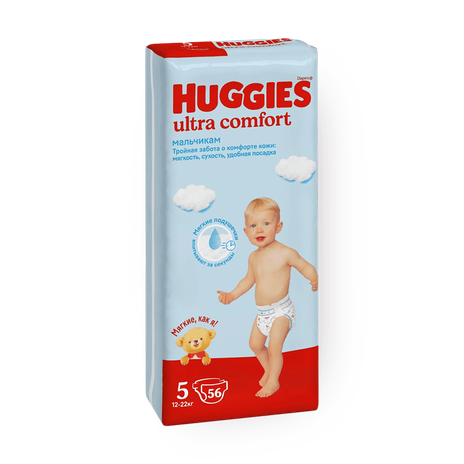 Подгузники Huggies Ultra Comfort для мальчиков 5 размер 12-22 кг