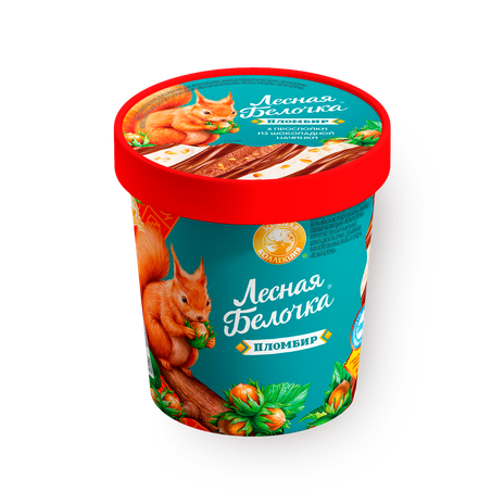 Мороженое пломбир «Шин-лайн» Лесная белочка ванильный с добавлением карамелизованных арахиса и фундука