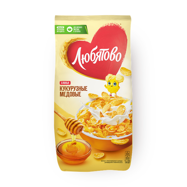 Хлопья кукурузные медовые «Любятово»