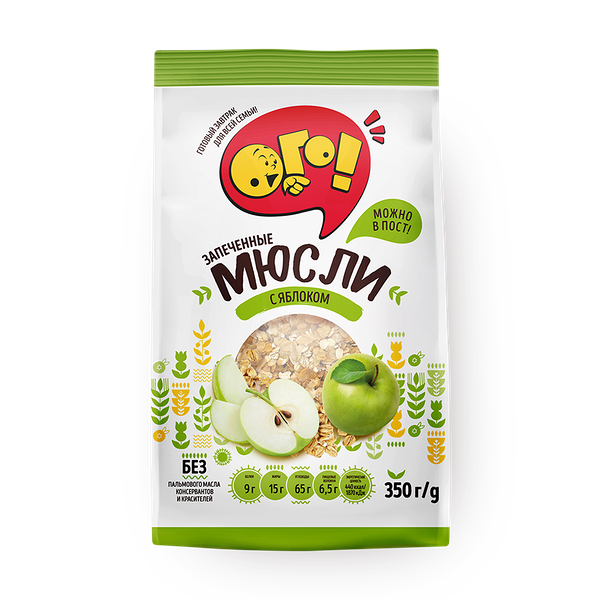 Мюсли запечённые «ОГО!» с яблоком