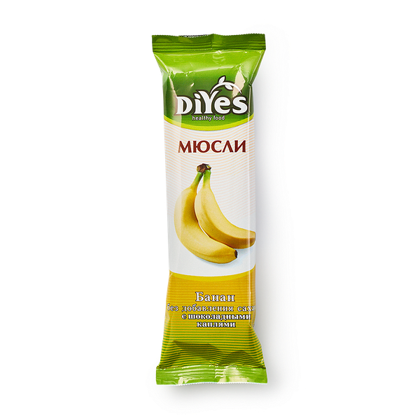 Батончик-мюсли DiYes банан с шоколадными каплями
