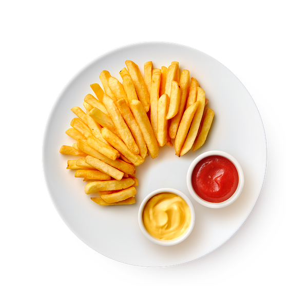 Большая порция Картофель фри с сырным соусом и кетчупом «Из Лавки»