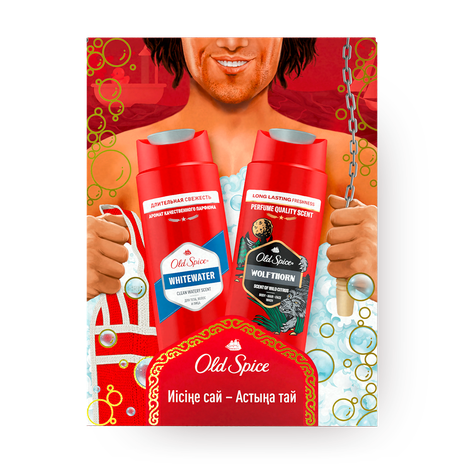Набор подарочный Old Spice шампунь Whitewater и гель для душа Wolfthorn