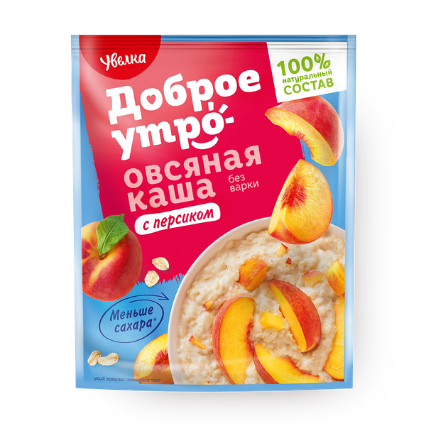 Каша овсяная без варки «Увелка» с персиком