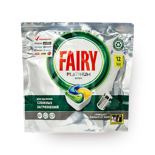 Капсулы для посудомоечных машин Fairy Platinum Всё в 1 лимон