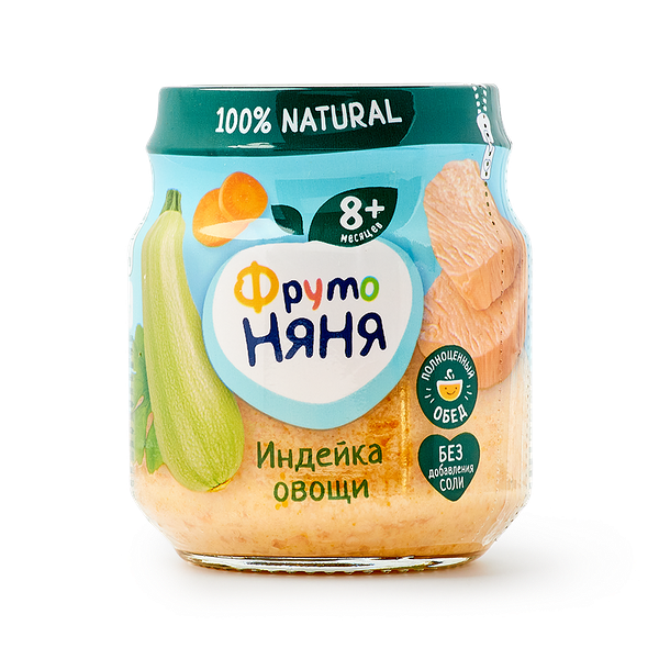 Мясное пюре «Фрутоняня» индейка с овощами