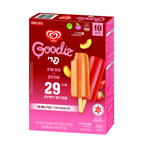 Goodiz Strawberry and Peach popsicles