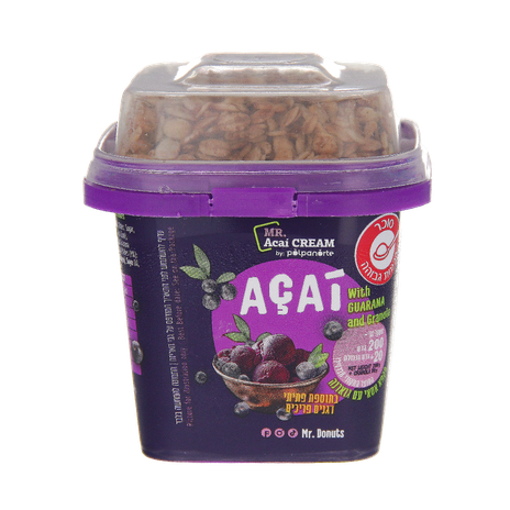 Frozen acai with guarana plus crispy cereal flakes