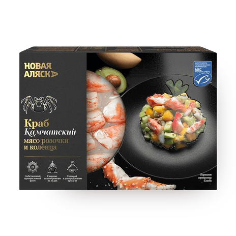 Краб Камчатский «Новая Аляска» мясо розочки и коленца варёно-мороженое