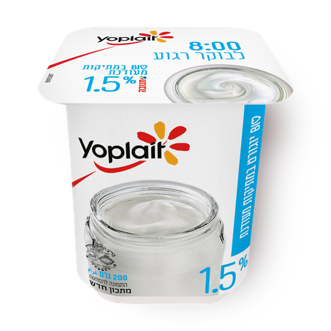 יוגורט יופלה לבן במתיקות מעודנת 1.5%