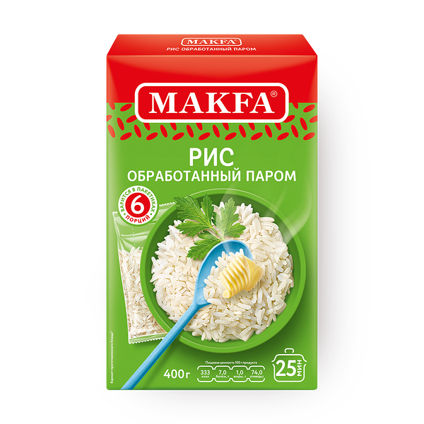 Рис длиннозёрный Makfa обработанный паром
