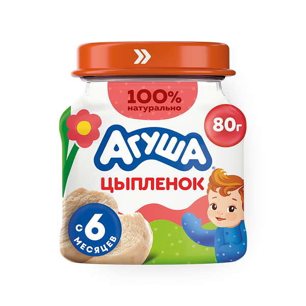 Пюре «Агуша» цыплёнок с 6 месяцев