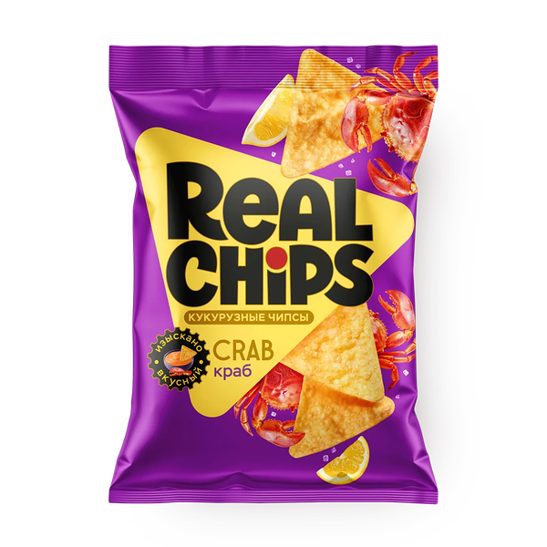 Чипсы кукурузные Real Chips краб