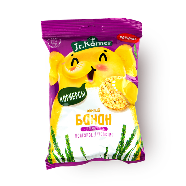 Снеки цельнозерновые Корнерсы Jr. Korner спелый банан