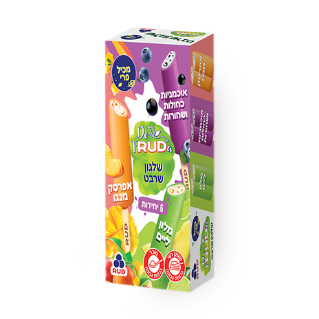 Defruda pack of Milk Sherbet Ice Cream Flavors: Lime Melon/Black and Blueberry/Peach Mango