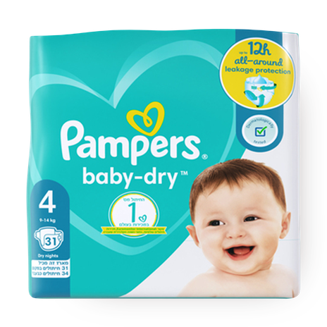 Pampers baby Dry diapers Newborn size 4
