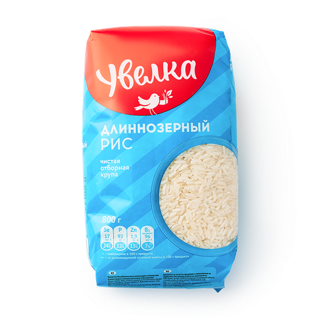 Крупа отборная рис длиннозёрный шлифованный «Увелка»
