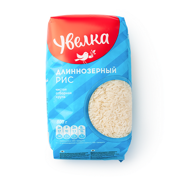 Крупа отборная рис длиннозёрный шлифованный «Увелка»