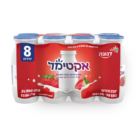 משקה יוגורט אקטימל תות 1.4% מארז