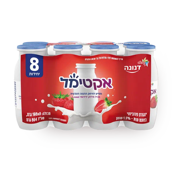 משקה יוגורט אקטימל תות 1.4% מארז