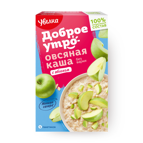 Каша овсяная без варки «Увелка» с яблоком порционная 5 шт.