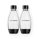 SodaStream pair of 0.5 liter black plastic bottles FUSE series