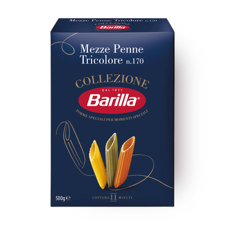 Макароны Penne Mezze Tricolore Barilla Collezione