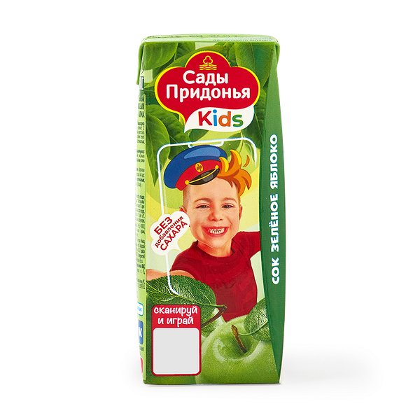 Сок «Сады Придонья» зелёное яблоко с 4 месяцев осветлённый