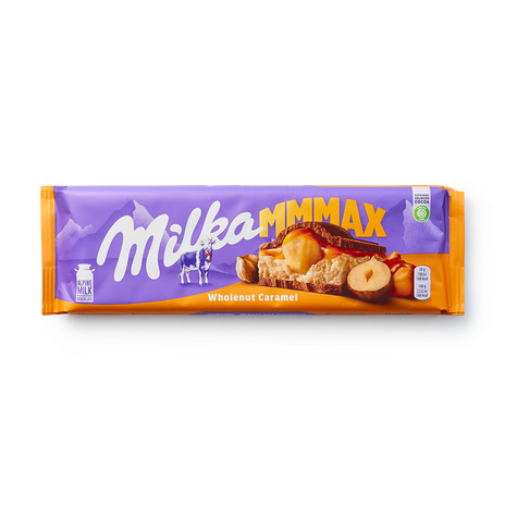 Шоколад молочный Milka с карамелью и цельным фундуком