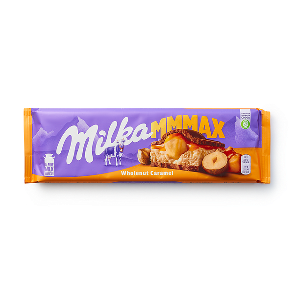 Шоколад молочный Milka с карамелью и цельным фундуком