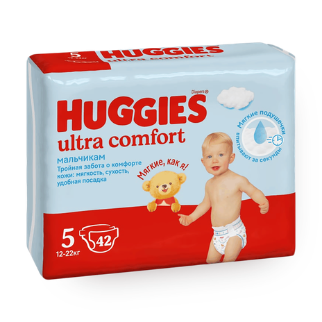 Подгузники Huggies Ultra Comfort для мальчиков 5 размер 12-22 кг