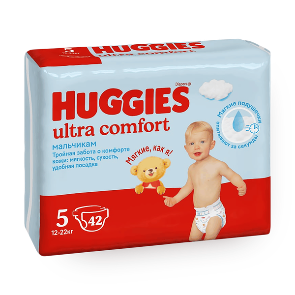 Подгузники Huggies Ultra Comfort для мальчиков 5 размер 12-22 кг