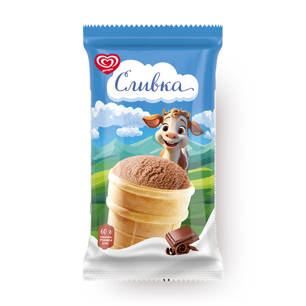 Мороженое шоколадное Сливка «Инмарко» в вафильном стаканчике