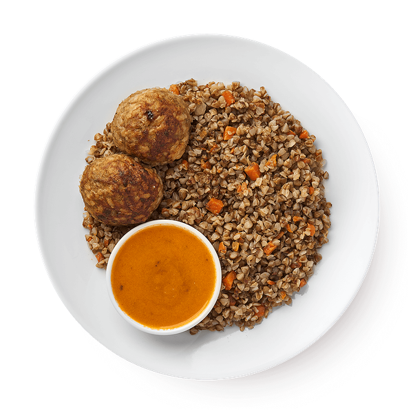 Тефтели говяжьи с гречкой и овощами «Сегодня»