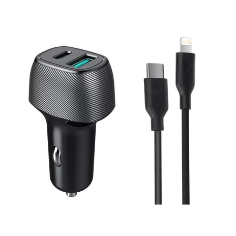 מטען רכב מהיר QC18W+PD25W+כבל MIR IPHONE to C