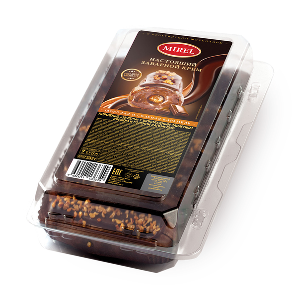Пирожное заварное Mirel с кремом солёная карамель