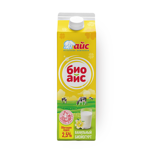 Биойогурт «Айс» БиоАйс обогащённый йодом ванильный 2,5%