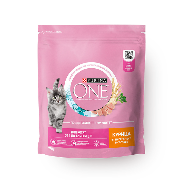 Сухой корм для котят Purina One курица с цельными злаками