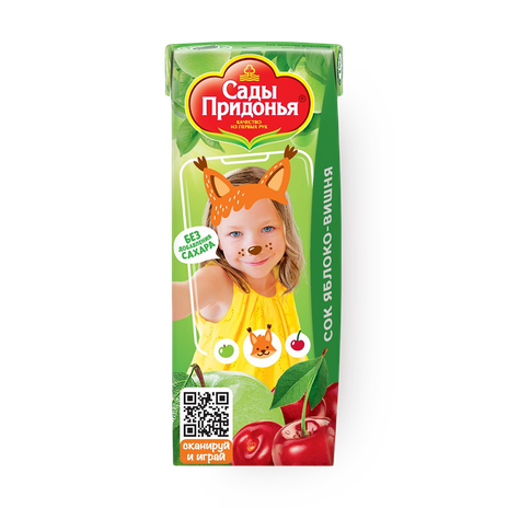 Сок «Сады Придонья» яблоко-вишня осветлённый с 5 месяцев