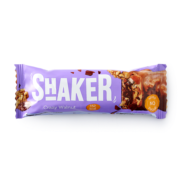 Батончик низкоуглеводный FitnesShock Shaker грецкий орех в глазури без сахара