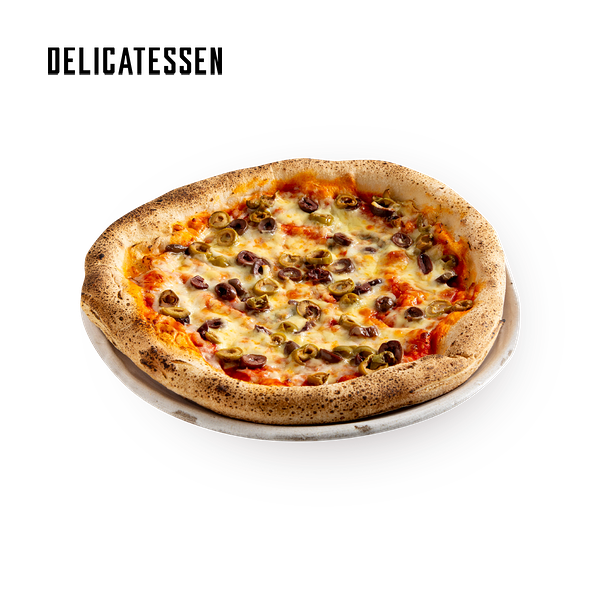 Delicatessen frozen olive pizza