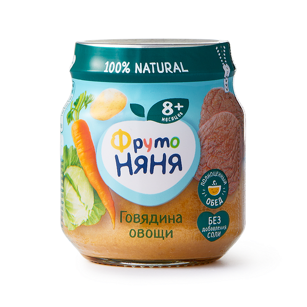 Мясное пюре «Фрутоняня» говядина с овощами