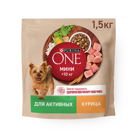 Сухой корм для собак мелких пород Purina One Mini курица и рис