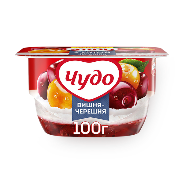 Творожок двухслойный «Чудо» вишня и черешня 4,2%