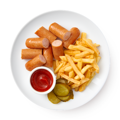 Сосиски куриные с фри и кетчупом «Из Лавки»
