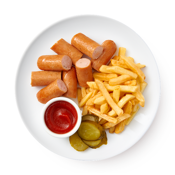 Сосиски куриные с фри и кетчупом «Из Лавки»