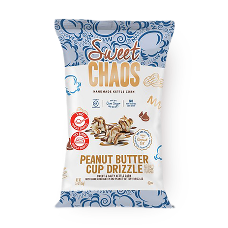 Salty sweet popcorn with peanut butter and dark chocolate