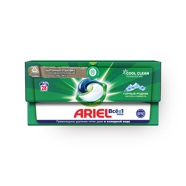 Капсулы для стирки Ariel Всё в 1 Горный Родник