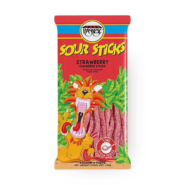 Sour Sticks strawberry flavored sour candies