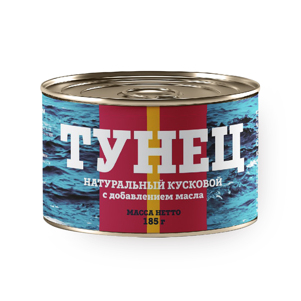 Тунец полосатый кусковой «Морской риф» в растительном масле